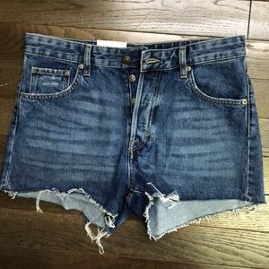 H&M High Waisted Denim Distressed Shorts